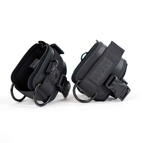 Monkey Power Fit Par De Grilletes para Tobillo Modelo Ultra para Gym y Fitness Polera con Talonera para Gimnasio. Abductor Y Gluteo con Materiales Resistentes y Reforzados Premium