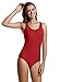 zeraca Women's Vintage Sport Racerback One Piece Swimsuit Swimwear M10 Dark Red