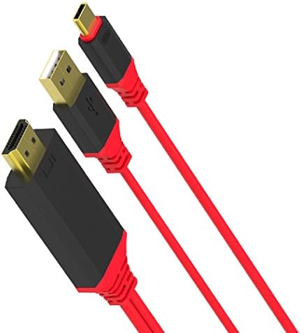 Fivetech 6.6FT USB C to HDMI Cable 4K USB 3.1 Type C to HDMI Cable With USB Charging for 2017 iMac, 2017/2016 MacBook Pro, 2015/2016 MacBook, ChromeBook Pixel, Galaxy S8/S8 Plus-RED