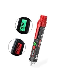 Comprobador de voltaje bolígrafo sin contacto con linterna LED + comprobador de salida GFCI enchufe de alimentación automático de circuito eléctrico detector de voltaje de polaridad enchufe de pared interruptor Buscador TA100 + TA106B