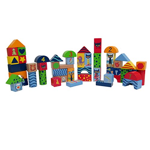 Pete the Cat, 50 Piece Wood Stacking Block Set