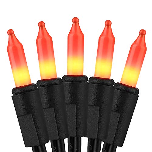 HAYATA â­ï¸Halloween String Lights 24ft 100 Incandescent Orange Mini Bulbs Lights, Halloween Lighting Decor for Outdoor and Indoor Use, Fairy Garden, Yard, Home, Party, Holiday, Halloween Decorations