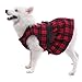 OFPUPPY Plaid Fleece Dress Jacket for Large Dogs Red Decent Style with Bowtie Puppy Winter Clothes Coat