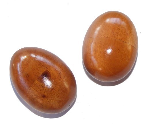 One World is Enough Fair Trade Wooden Shaky Eggs (Egg Shakers) - pair