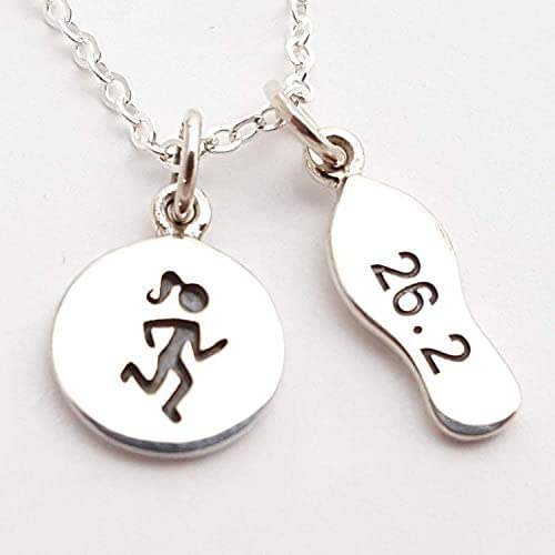 Marathon Runner Silver Necklace 26.2 Woman Female Runner