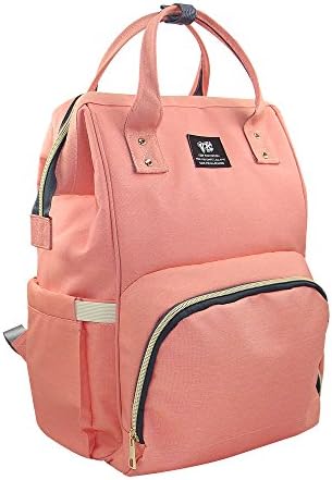 Diaper Bag Waterproof Travel Backpack Stylish Durable Multi-Function Nappy Bags for Baby Care Large Capacity (Orange)