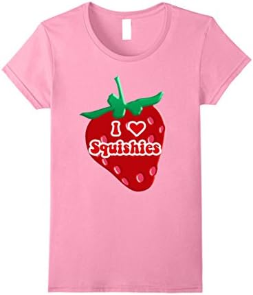 Womens I Love Squishies Kawaii Strawberry Squishy T-Shirt Small Pink