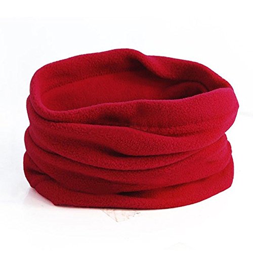 Rurah Neck Warmer Outdoor Scarf turtleneck collar men and women winter multifunctional headgear warm mask hat,Red wine