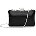 Womens Beaded Clutch Rhinestone Evening Bag Wedding Bridal Prom Purse,Black.