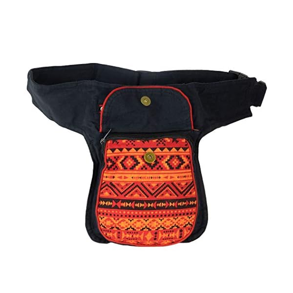 Riñonera Lateral Hippie con Estampado Etnico (Rojo) | DeHippies.com