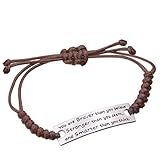 Angelus You are Braver than you believe Charming Little Inspirational Leather Bracelet Brown