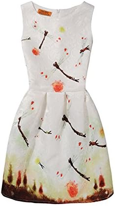 2017 Summer Girls Dress Vintage Dragonflies fly Petals Print Princess Mom Daughter Clothes Family Look Mother Daughter Party Dresses Family Matching Outfits Kids Floral Clothes Sleeveless