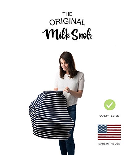 AS SEEN ON Shark Tank The Original Milk Snob Infant Car Seat Cover and Nursing Cover Multi-Use 360° Coverage Breathable Stretchy"Marine"