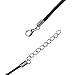 Outus 60 Pieces Black 2.0 mm Satin Silk Necklace Cord 20 Inch with 2 Inch Extension Chain and Lobster Clasp