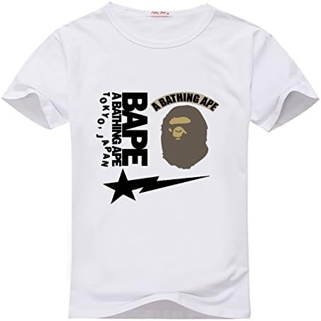 Novelty Eworld Unisex Bape Brown T Shirt L White