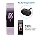 YUANHOT for Fitbit Inspire HR Case Plus Charger Charging Cable (4+1 Pack), 4pcs Scractch-Resist Protective Case Cover Protect Bumper Shell with 3.3 ft Charging Cord for Fitbit Inspire HR Smartwatch