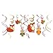 Amscan Colors of Fall Thanksgiving Party Woodland Friends Swirl Hanging Decoration, Foil, Pack of 12 Decorations