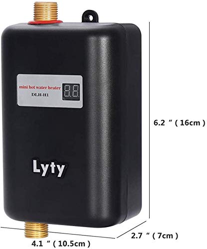 Mini Instant Water Heater Electric Under Sink - (Plug in) 3kW at 110v 120v Tankless Hot Water Heater for Hand/Face/Dishes Washing Kitchen Bathroom(Designed for Low Water Flow Use Only)(Black) - Thumbnail 6