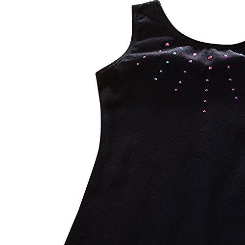 Nachvorn Girls' Sleeveless Gymnastics Leotard One-piece Dancing Athletic Camisole,Black10
