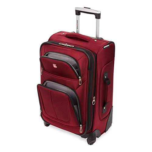 SwissGear Sion Softside Expandable Luggage, Burgandy, CarryOn 21Inch