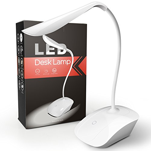 Tektalk LED Desk Lamp Clip-on Eye-caring Table Light for Living Room / Study / Office, 3-Color Mode, 3-Level Dimmer, Touch Control, Timing and Memory Function, Anti-skid Magnetic Base