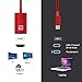 USBC to HDMI Adapter Female, LAM USB Type C to HDMI Cable 15CM/6inch, Thunderbolt 3 Compatible MacBook Pro, iMac Pro, Surface Book 2, Chromebook Pixel, Samsung S8/S8+/S9/Note8 (Female, Red)