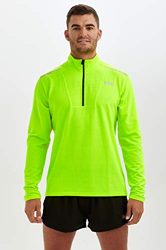 Time To Run Herren-Laufshirt, leicht, langärmlig, mit Reißverschluss, Thermo-Laufshirt