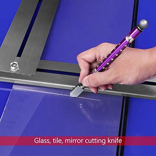 2 Pieces 4-15 mm Heavy Duty Glass Cutter with Oil Dropper, Glass Cutting Carbide Tip Cutter Tool for Thick Glass, Tiles, Glass Art, Mirror