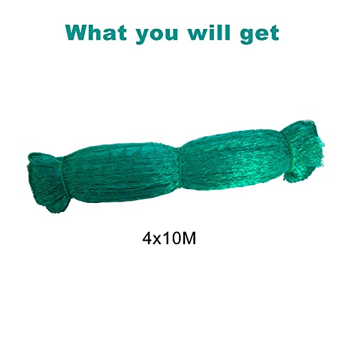 Garden Bird Netting 13 ft x 32.8 ft,Anti Bird Netting Reusable PE Garden Netting for Raised Bed Grape Tomatoes Vegetables Against Birds, Deer,Rabbit or Other Animals (Green, 4M*10M)
