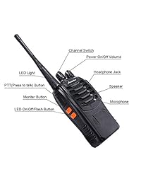 Walkie Talkie   Auricular de radio de dos vías recargable de largo alcance con radio UHF de 16 canales..., paquete de de 3