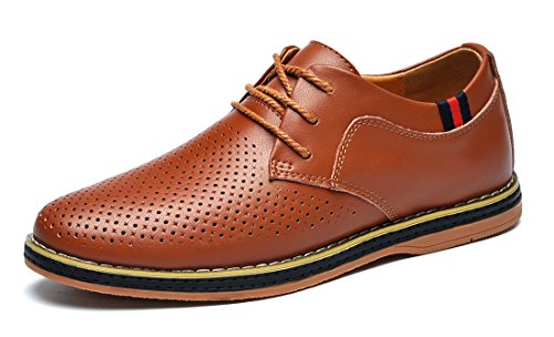 Men\'s Casual MOHEM Darren Premium Leather Lace-Up Shoes in Tan Brown With Box. Mohem Darren Mens sz 10 Premium Genuine Leather Lace Up  main image 2