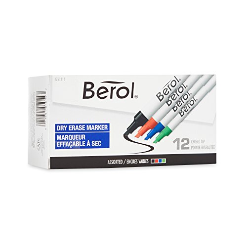 Eberhard Faber,Bero Chisel Tip Dry Erase Markers, 12 Markers, Colored (1751515)