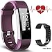 Bicol Fitness Tracker with Heart Rate Monitor, Pedometer for Walking IP67 Waterproof Activity Tracker for Kids Women Men Wristband Bracelet Calorie Counter Smart Watch Bracelet Purple and Black Band