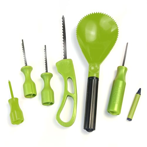Pumpkin Masters Premium Carving All-in-One Party Kit – Large Handled Tools and Patterns for Ultimate Halloween Pumpkin Carving Experience