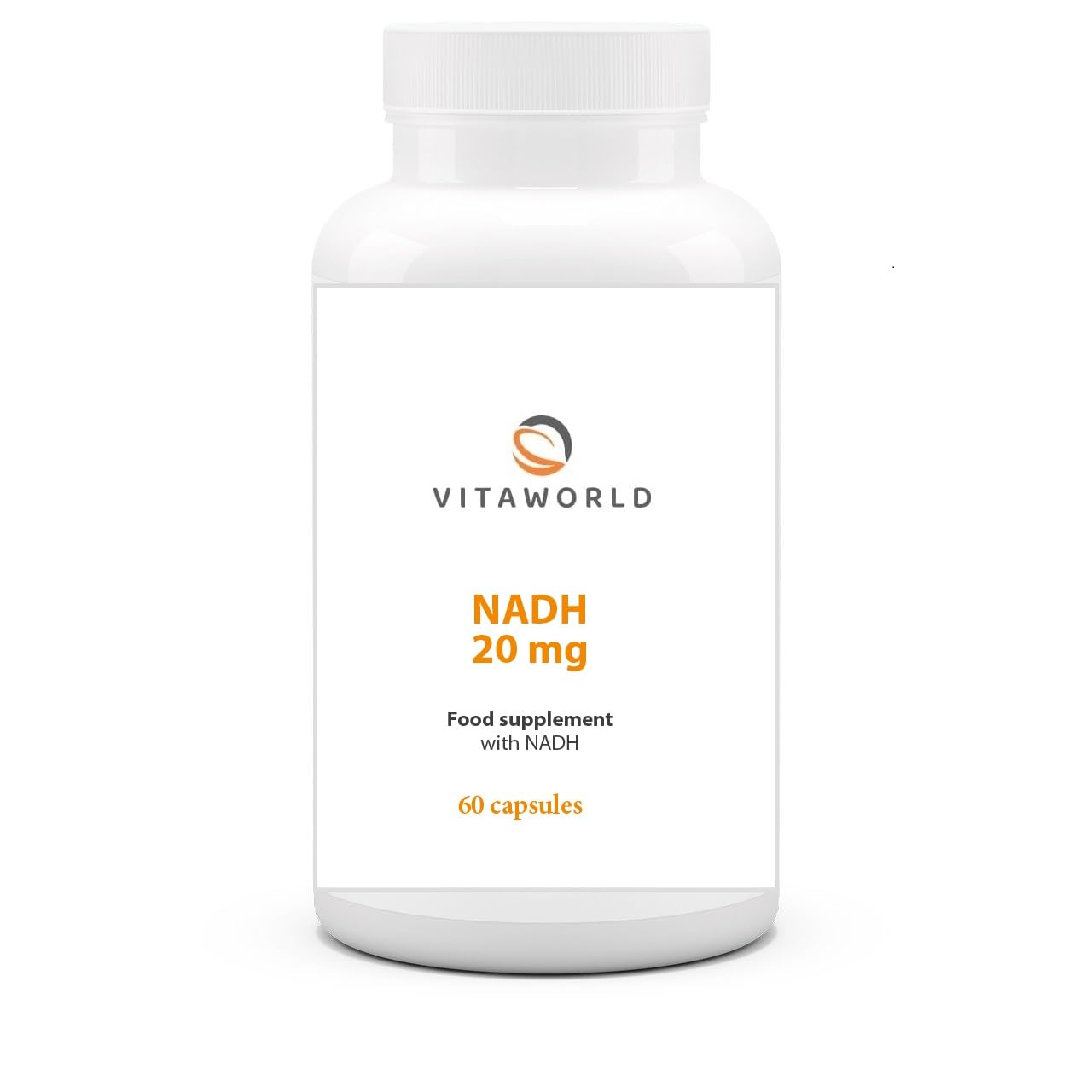 Vita world NADH 20mg 60 Capsules l with Patented PANMOL® NADH – a Special microencapsulation l Vegan l enteric-Coated