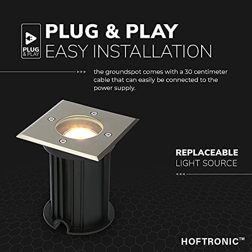 9x Ramsay dimbare LED grondspot - Vierkant - RVS - 2700K warm wit - 5 Watt - IP67 straal waterdicht - 3 jaar garantie - Afbeelding 8