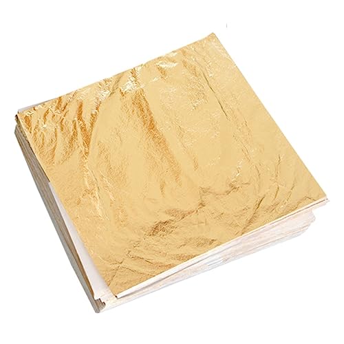FOMIYES 100pcs Delicate Golden Foil Paper for Arts Crafts Lightweight Decorative for Gilding Scrapbooking Home Decor Versatile Leaf for Furniture Restoration Picture Framing