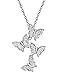 Mints Butterfly Pendant Necklace Cubic Zirconia Brass Long Necklace Fashion Jewelry For Women,16-18 inch
