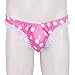 iEFiEL Men's Soft Satin Polka Dot Ruffled Extra Frilly Thong Sissy Underwear Tanga Panties Rose Lace Polka Dots Medium