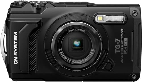 OM System Tough TG-7 Underwater Camera (Black) (Renewed)