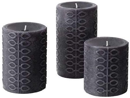 NJUTNING Scented Block Candle, Set of 3 Blossoming Bergamot.Grey