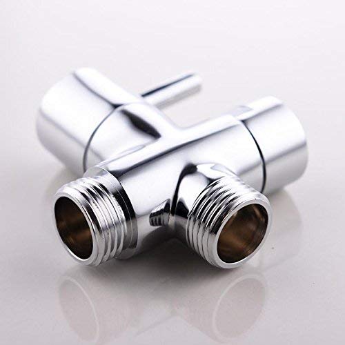 Zengest General Purpose Interface Shower Arm Diverter Valve for Hand Shower Head and Fixed Spray Head, Chrome Nut Type