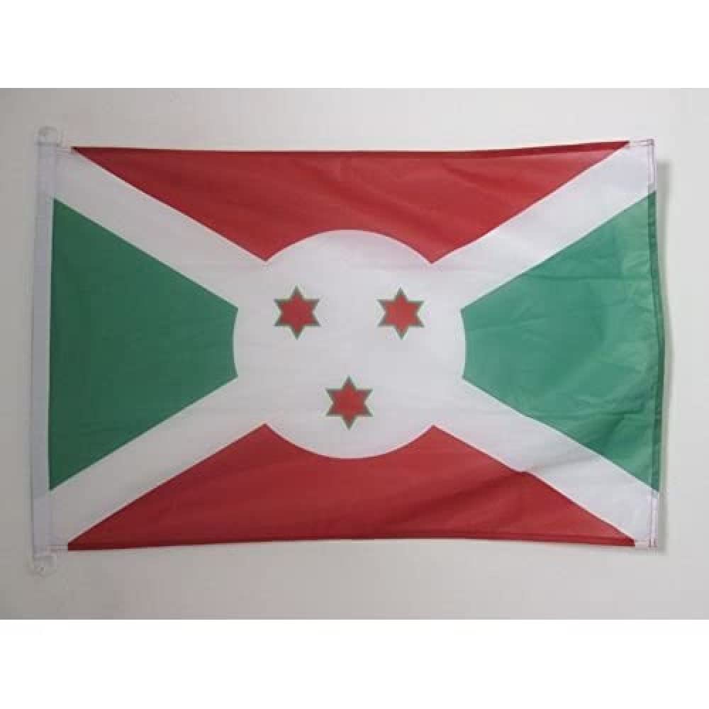 AZ FLAG - Burundi Flag - 2x3 Ft - For Outdoor - Burundian Banner Knitted Polyester with Two Plastic Rings - Fade Resistant - Vivid Colors - 2' x 3' Feet - 90x60 Cm