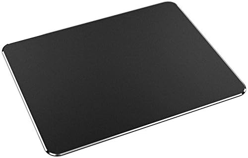 Gaming Aluminium Mouse Pad, Non-slip Rubber Base, Sandblasting Surface and Anodic Oxidation for Laptop Desktop PC Quick and Accurate Control (Black)