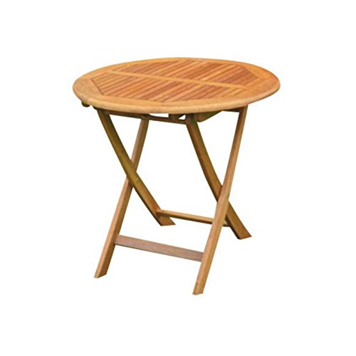 Pemberly Row 28" Wood Round Folding Patio Table Tables