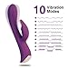 G Spot Rabbit Vibrator, BINLEFOIS Clitoris Stimulation Adult Sex Toys with Bunny Ears Waterproof Personal Massager Quiet Dual Motor Rechargeable Clit Stimulator with 10 Vibration Modes