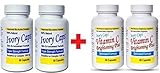Ivory Caps Skin Whitening Lightening 1500mg Glutathione Support Pill + Vitamin C Brightening Plus (Pack of 2)