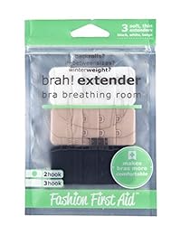 ¡Brah! Extensión: Extensor de banda de respiración para sujetador, paquete de 3 (blanco, beige, negro)