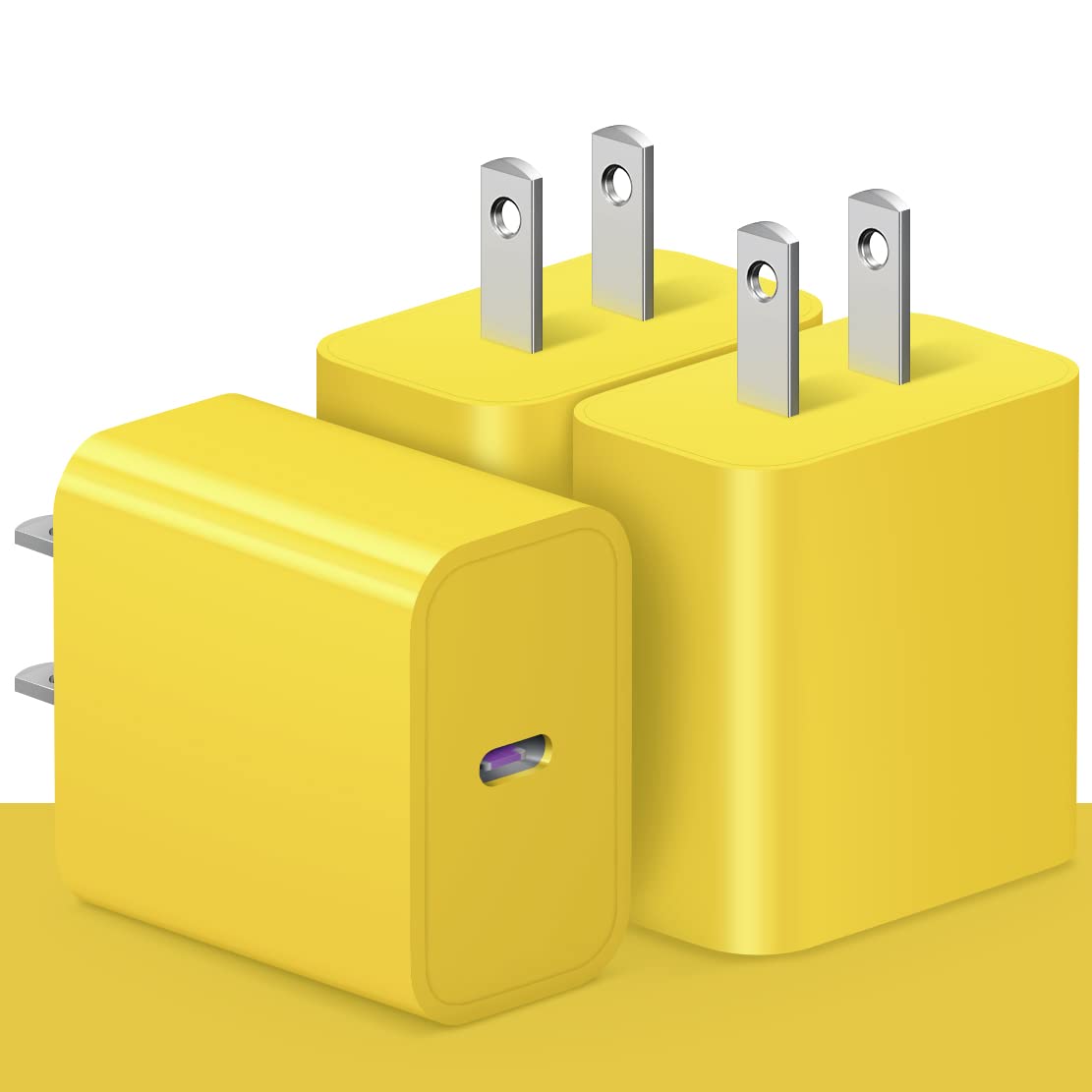 Photo 1 of [3 Pack] USB C Charger Block, iPhone 16 Charger Block 20W PD Power Adapter for iPhone 16/16Pro/16Pro Max/16Plus/15/14/13/12/11/ Xs/X, iPad and More - Yellow