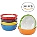 Amethya │ Premium Ceramic Colorful Stoneware – Breakfast, Pasta, or Dessert Bowls │ Dishes Set, Scratch Resistant, Microwave, Oven, and Dishwasher Safe │ Assorted Colors - Set of 6